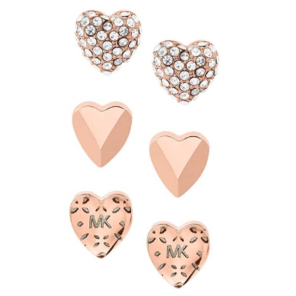 Lulu Rose Gold Crystal Stud Wedding Jewelry Set Rose gold Sparkly Stud Earrings Set